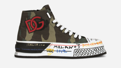 Dolce and Gabbana Portofino Light Camo-print High-top Sneakers In Multicolor