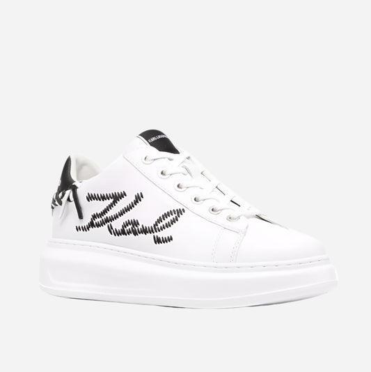 Karl Lagerfeld embroidered-logo leather sneakers