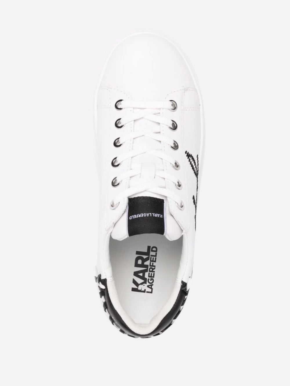 Karl Lagerfeld embroidered-logo leather sneakers