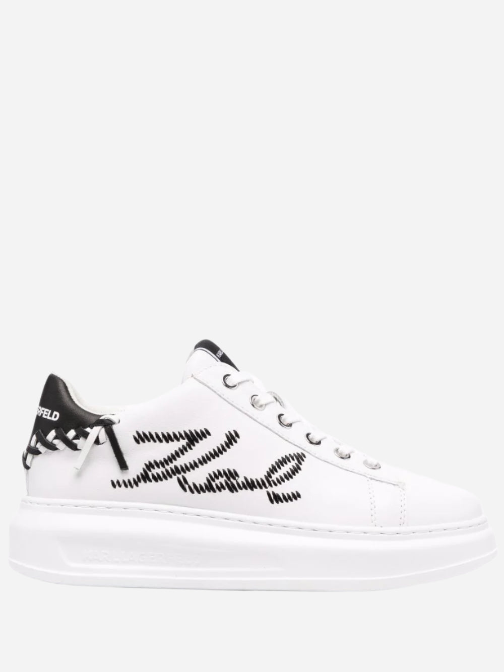 Karl Lagerfeld embroidered-logo leather sneakers