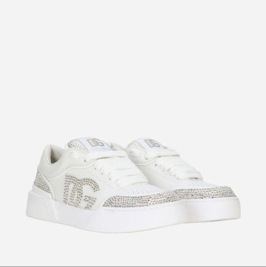 Dolce and Gabbana rhinestone-embellished leather sneakers