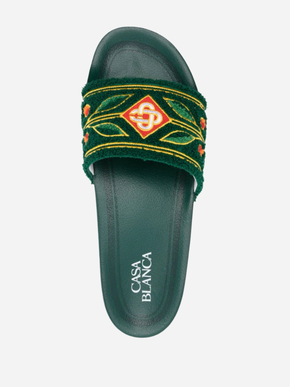 Casablanca embroidered terry-cloth slides