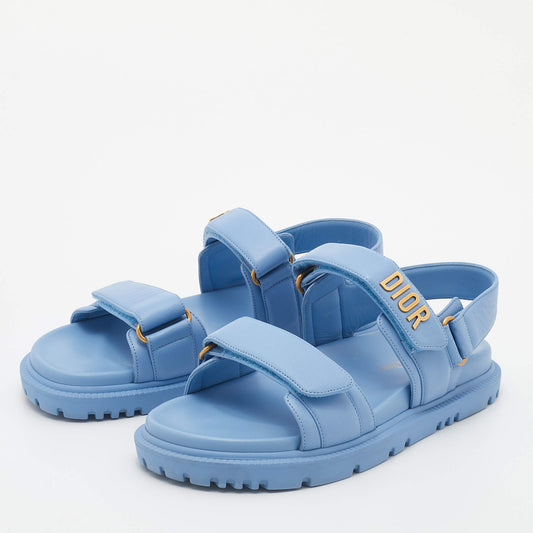 Dior Blue Leather Dioract Quilted Cannage Calfskin Sandal